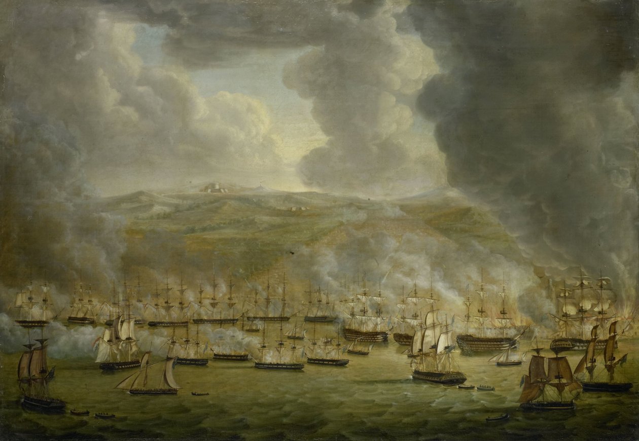 هجوم السرب الأنجلو هولندي المشترك على الجزائر 1816 بواسطة جيراردوس Laurentius Keultjes