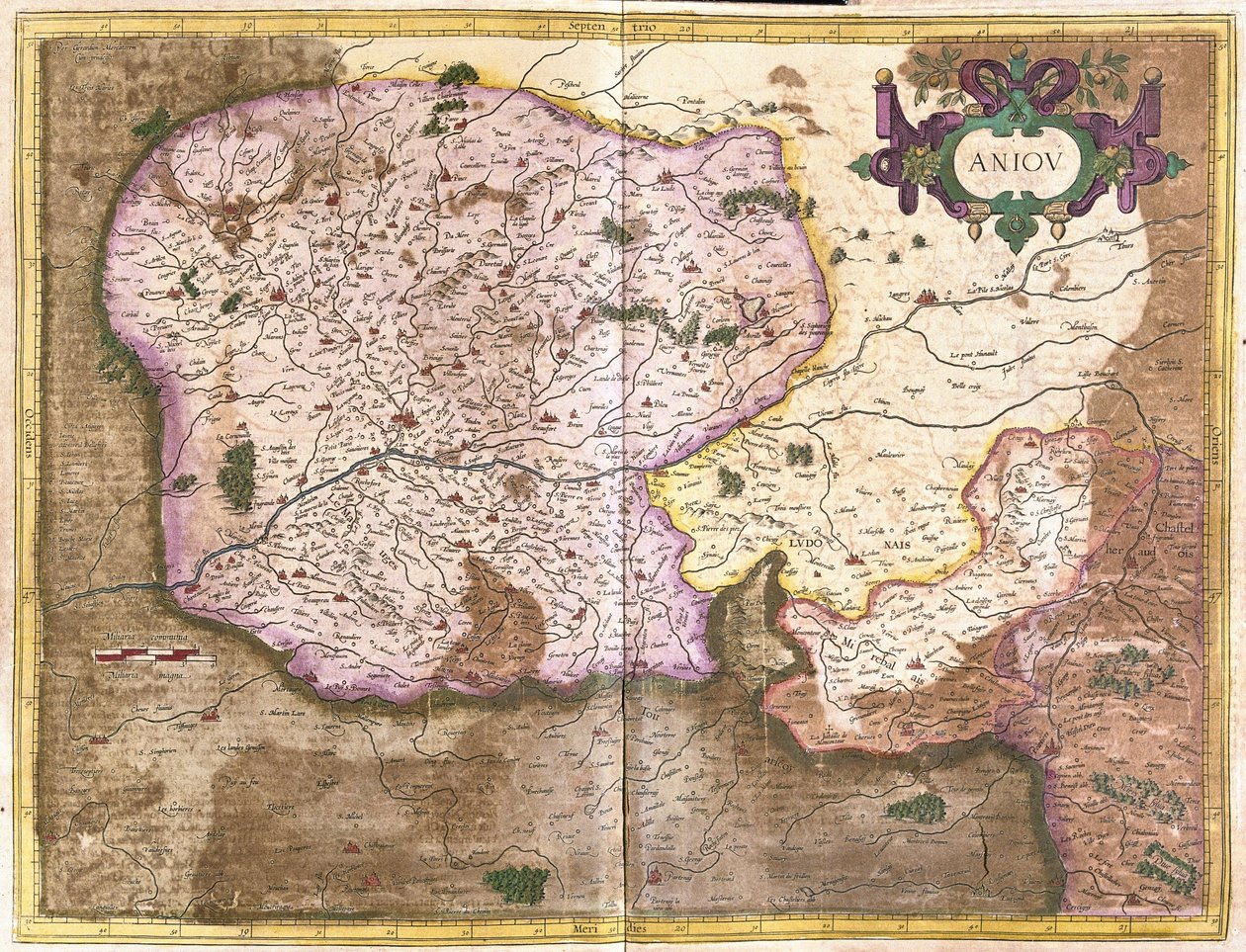أنجو ، بلدان لوار ، فرنسا (نقش بواسطة جيراردوس مركاتور