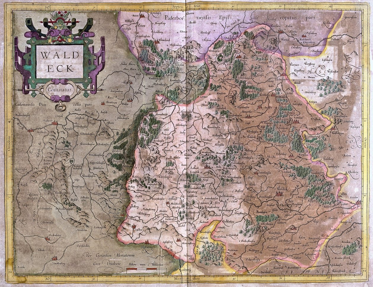 Waldeck (هيس) ، ألمانيا (نقش بواسطة جيراردوس مركاتور