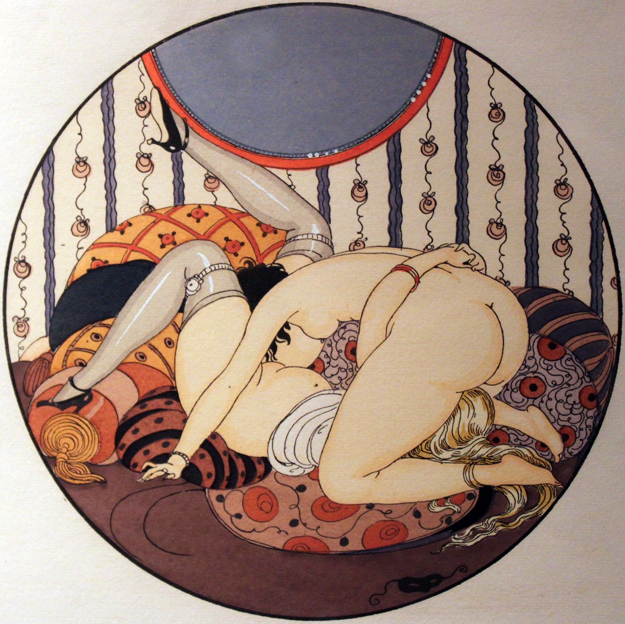 سلسلة من الألوان المائية ، نُشرت عام 1925 تحت عنوان Les Delassements d&39;Eros in Erotopolis Paris بواسطة جيردا ماري فريدريك فيجنر