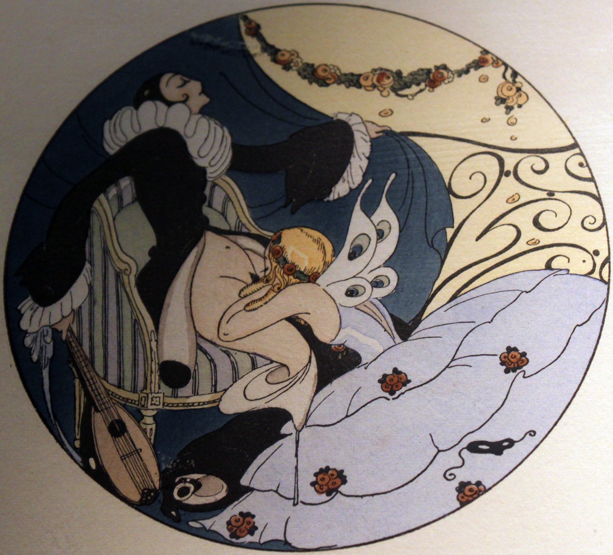 سلسلة من الألوان المائية ، نُشرت عام 1925 تحت عنوان Les Delassements d&39;Eros in Erotopolis Paris بواسطة جيردا ماري فريدريك فيجنر