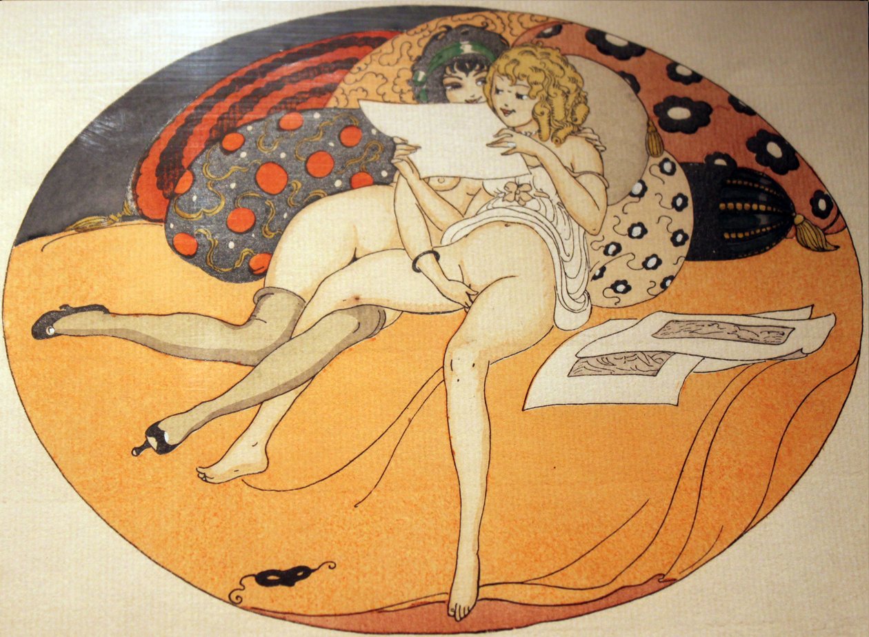 تم نشر سلسلة من الألوان المائية في Erotopolis Paris عام 1925 تحت عنوان The Delights of Eros بواسطة جيردا ماري فريدريك فيجنر