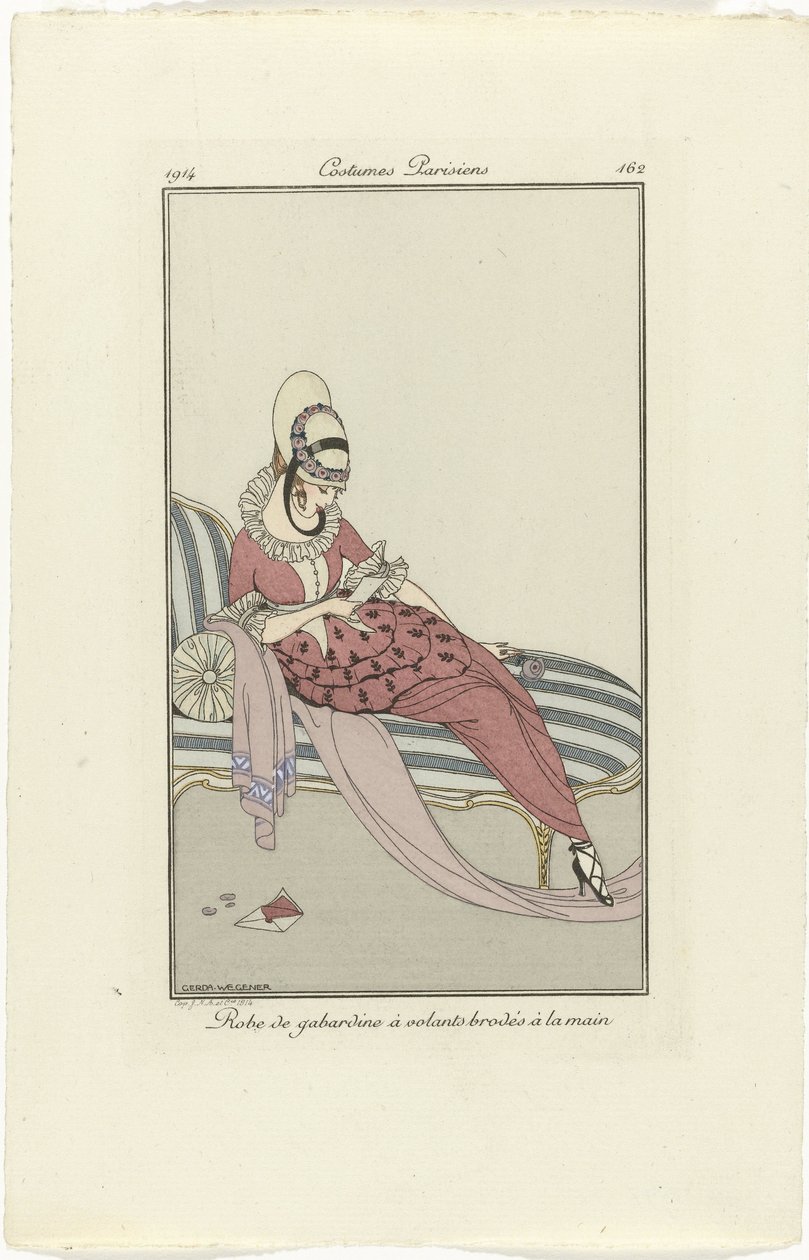 Journal des Dames et des Modes، Costumes Parisiens، 1914، No. 162: Gabardin (...) بواسطة جيردا فيجنر