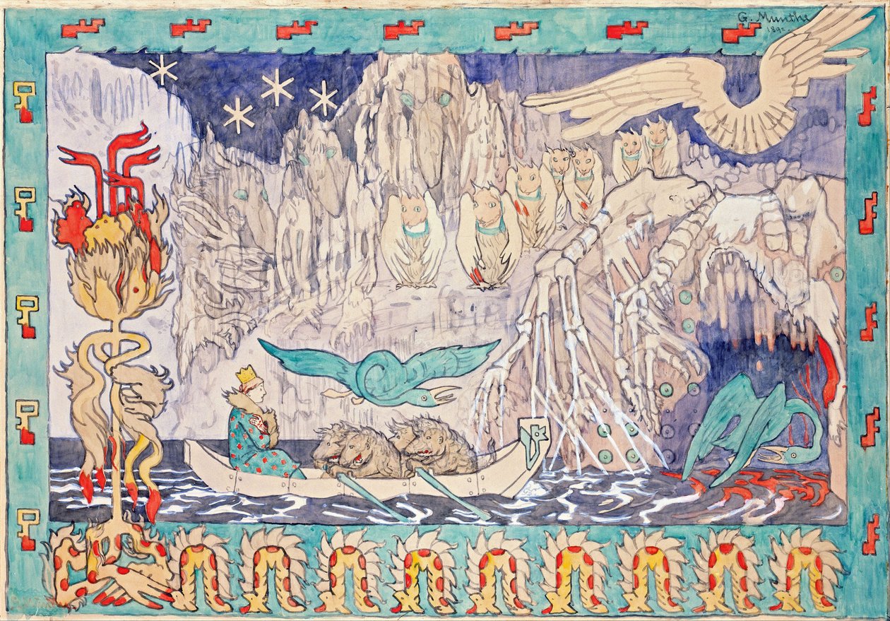 عرين العملاق - مونتي ، غيرهارد (1849-1929) - 1892 - ألوان مائية ، غواش على ورق - 78.5 × 112.9 - المتحف الوطني للفنون ، أوسلو بواسطة جيرهارد بيتر فرانتس فيلهلم مونثي