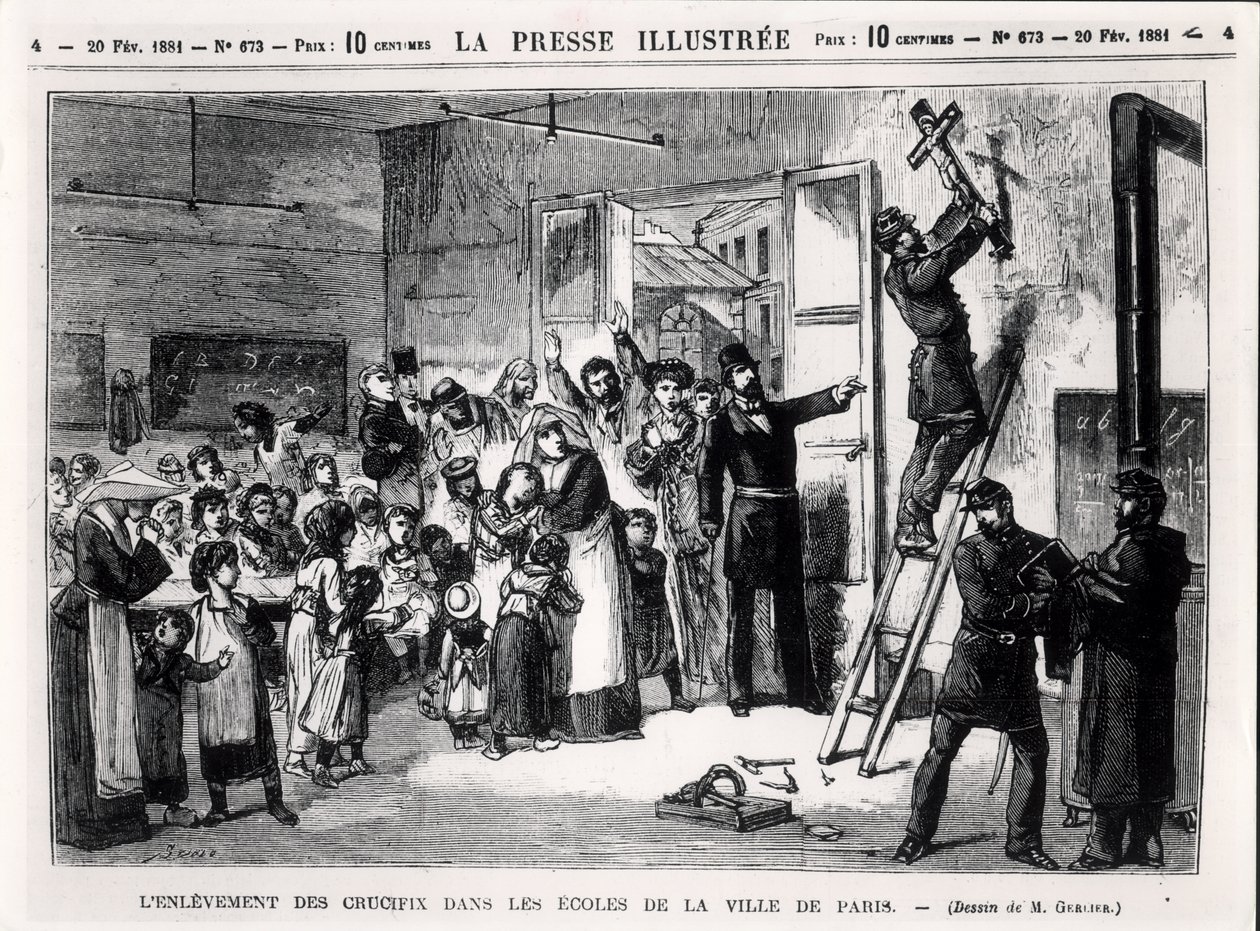 إزالة الصلبان من المدارس في باريس ، من "La Presse Illustree" ، 20 فبراير 1881 بواسطة جرلير