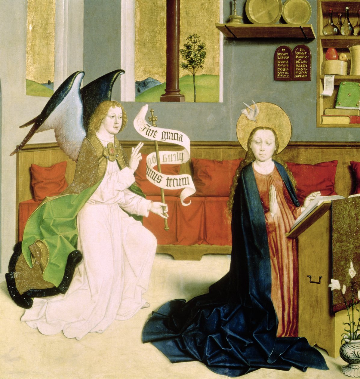 البشارة ، ج 1470-80 (درجة الحرارة على اللوحة) بواسطة المدرسة الألمانية