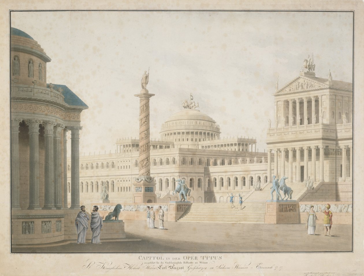 مبنى الكابيتول ، مخصص لـ "La clemeza di Tito" من تصميم Beuther ، 1815 بواسطة المدرسة الألمانية