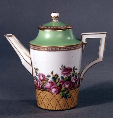 إبريق قهوة ، برلين ، c.1790-1800 (خزف) بواسطة المدرسة الألمانية