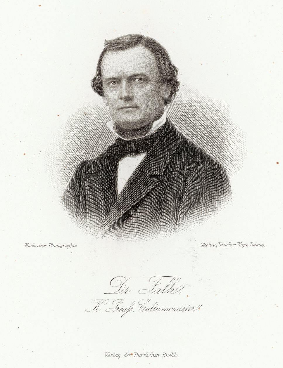 Adalbert Falk (1827-1900) في "Allgemeine Moden-Zeitung" ، لايبزيغ ، 1872 بواسطة المدرسة الألمانية