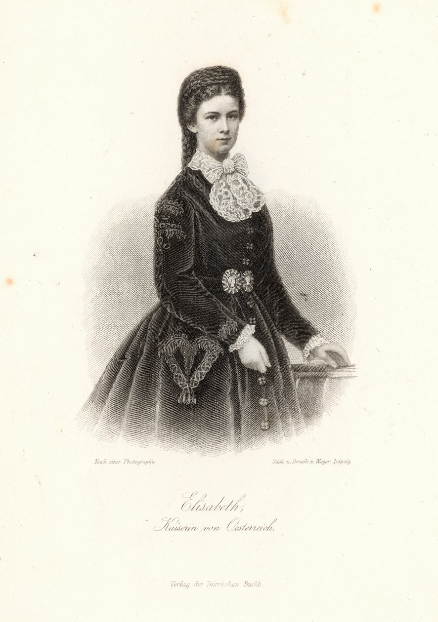 الإمبراطورة إليزابيث من النمسا (1837-1898) في &39;Allgemeine Moden-Zeitung&39; ، ليبزيغ ، 1872 بواسطة المدرسة الألمانية