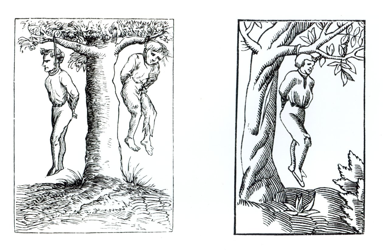 تنفيذ أحكام المحكمة السرية ، بعد قطع خشبية في Cosmographie Universelle of Munster ، نشر 1552 بواسطة المدرسة الألمانية