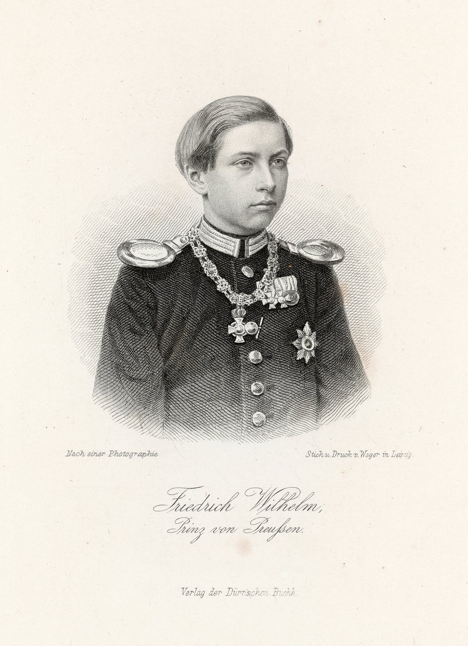 فريدريش فيلهلم ، أمير Preussen (1859-1941) في "Allgemeine Moden-Zeitung" ، لايبزيغ ، 1872 بواسطة المدرسة الألمانية