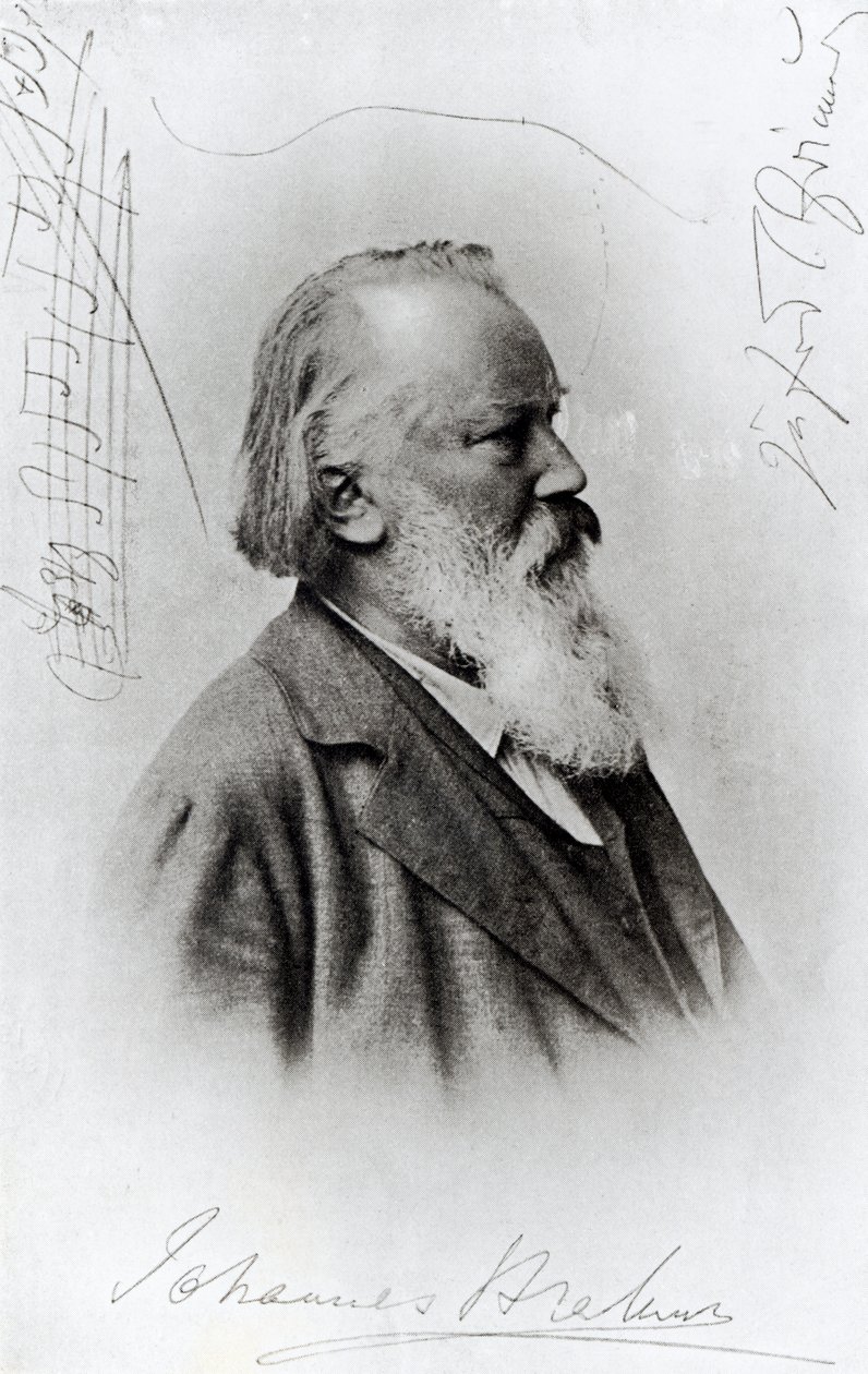 يوهانس برامز (1833-1897) (حفر ضوئي) بواسطة المدرسة الألمانية