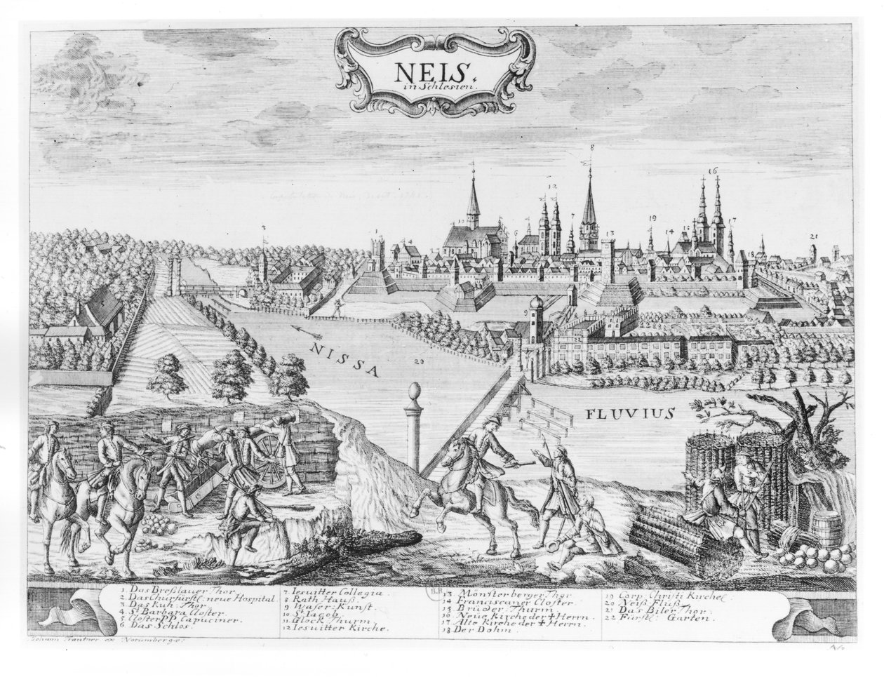 الملك فريدريك الثاني من بروسيا (1712-1786) يغزو سيليزيا ويسيطر على نييس في أكتوبر 1741 بواسطة المدرسة الألمانية