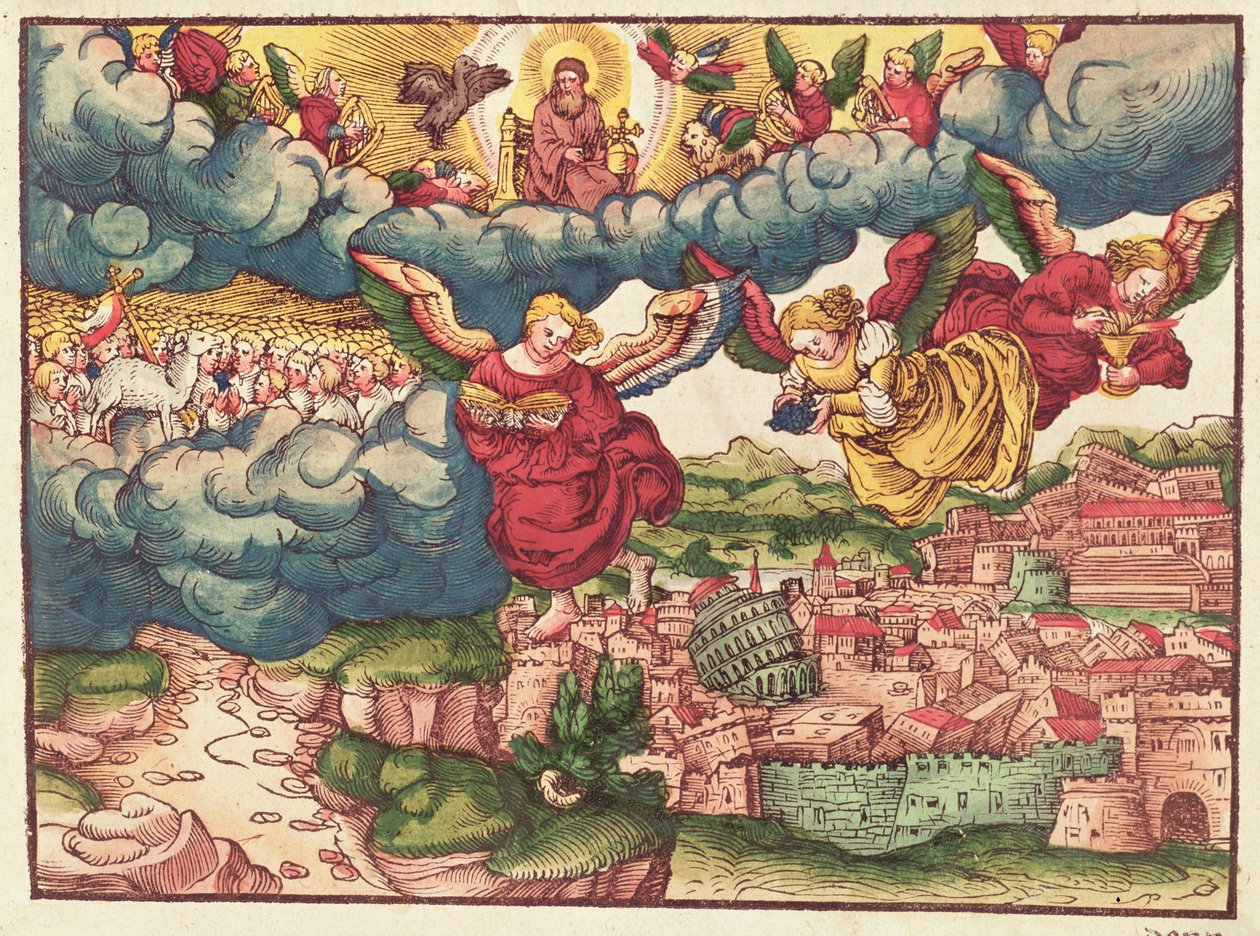 الحكم الأخير ، من الكتاب المقدس لوثر ، ج .1530 (قطع خشبية ملونة) بواسطة المدرسة الألمانية