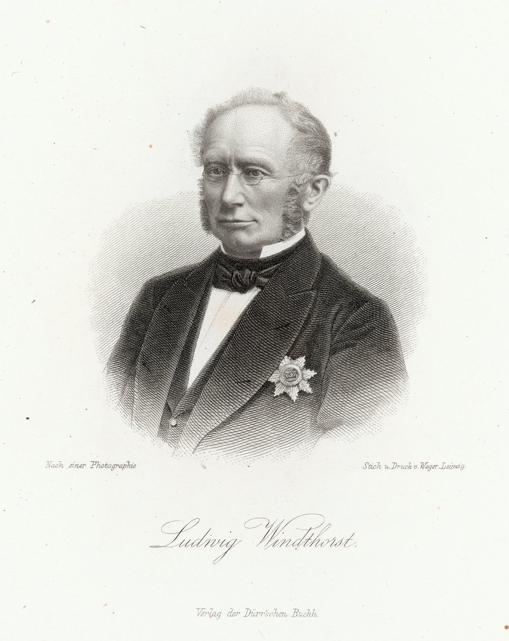 لودفيج ويندثورست (1812-91) في فيلم "Allgemeine Moden-Zeitung" ، لايبزيغ ، 1872 بواسطة المدرسة الألمانية