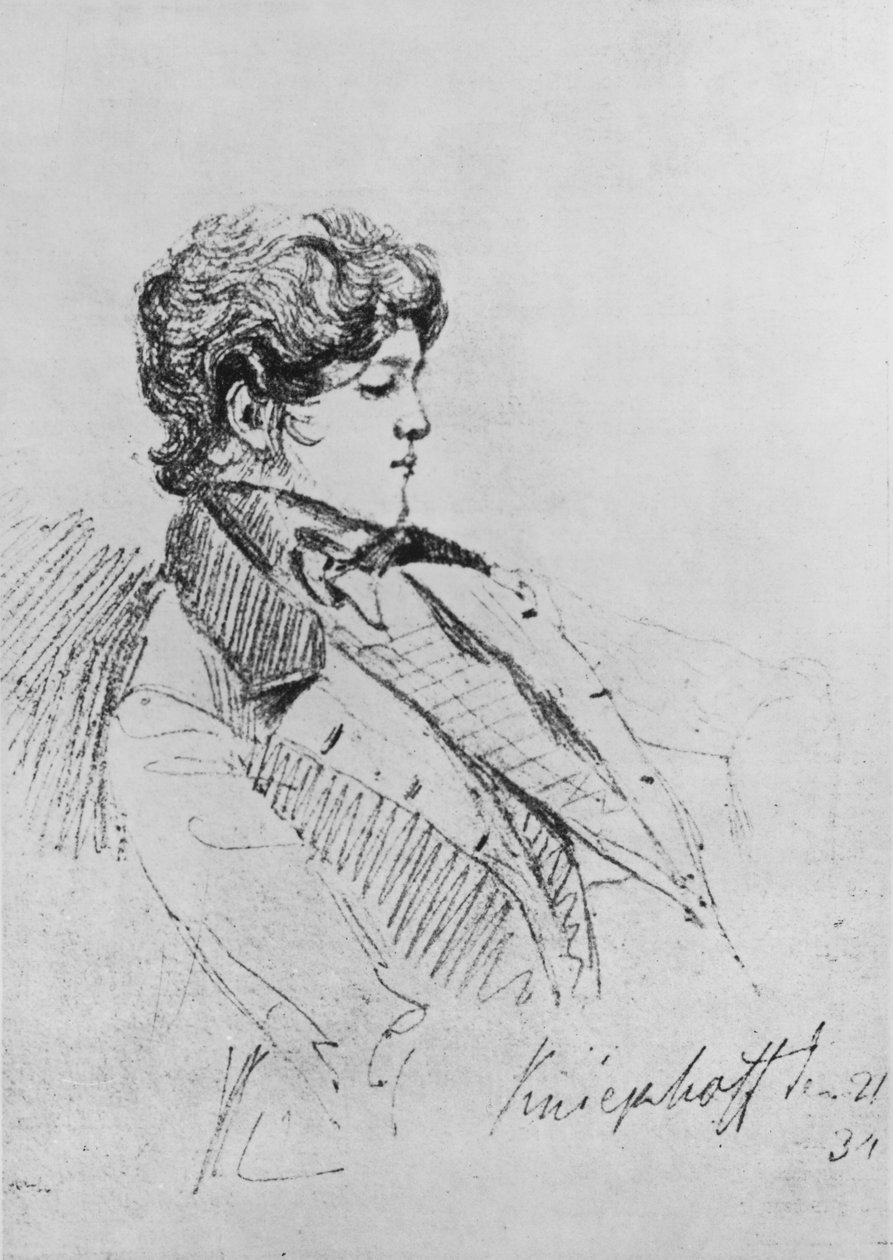 صورة للأمير أوتو فون بسمارك ، 1834 (حبر على ورق) بواسطة المدرسة الألمانية