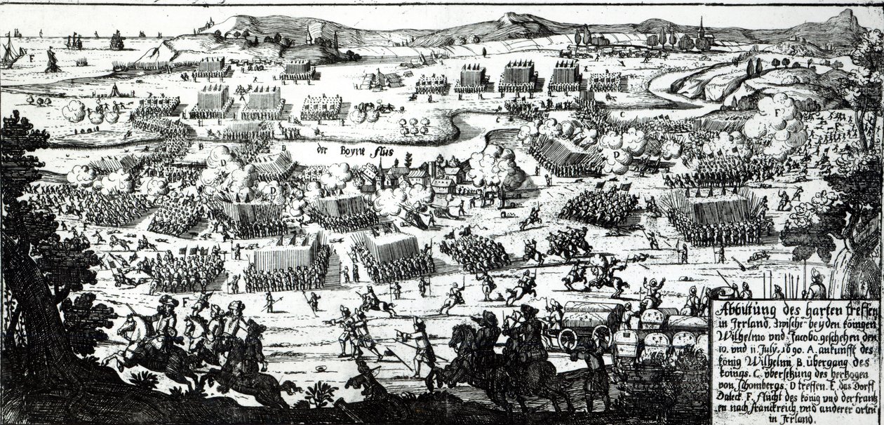 معركة بوين ، حوالي 1690 (طباعة) بواسطة المدرسة الألمانية