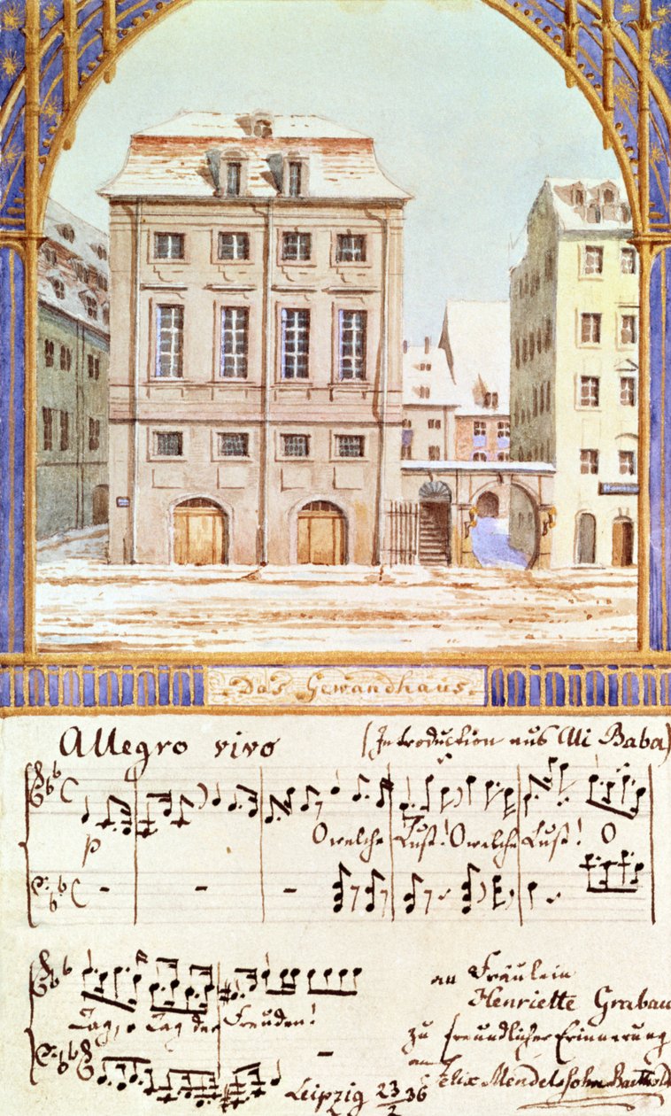 The Leipzig Gewandhaus بقطعة موسيقية من تأليف فيليكس مندلسون (1809-47) بواسطة المدرسة الألمانية