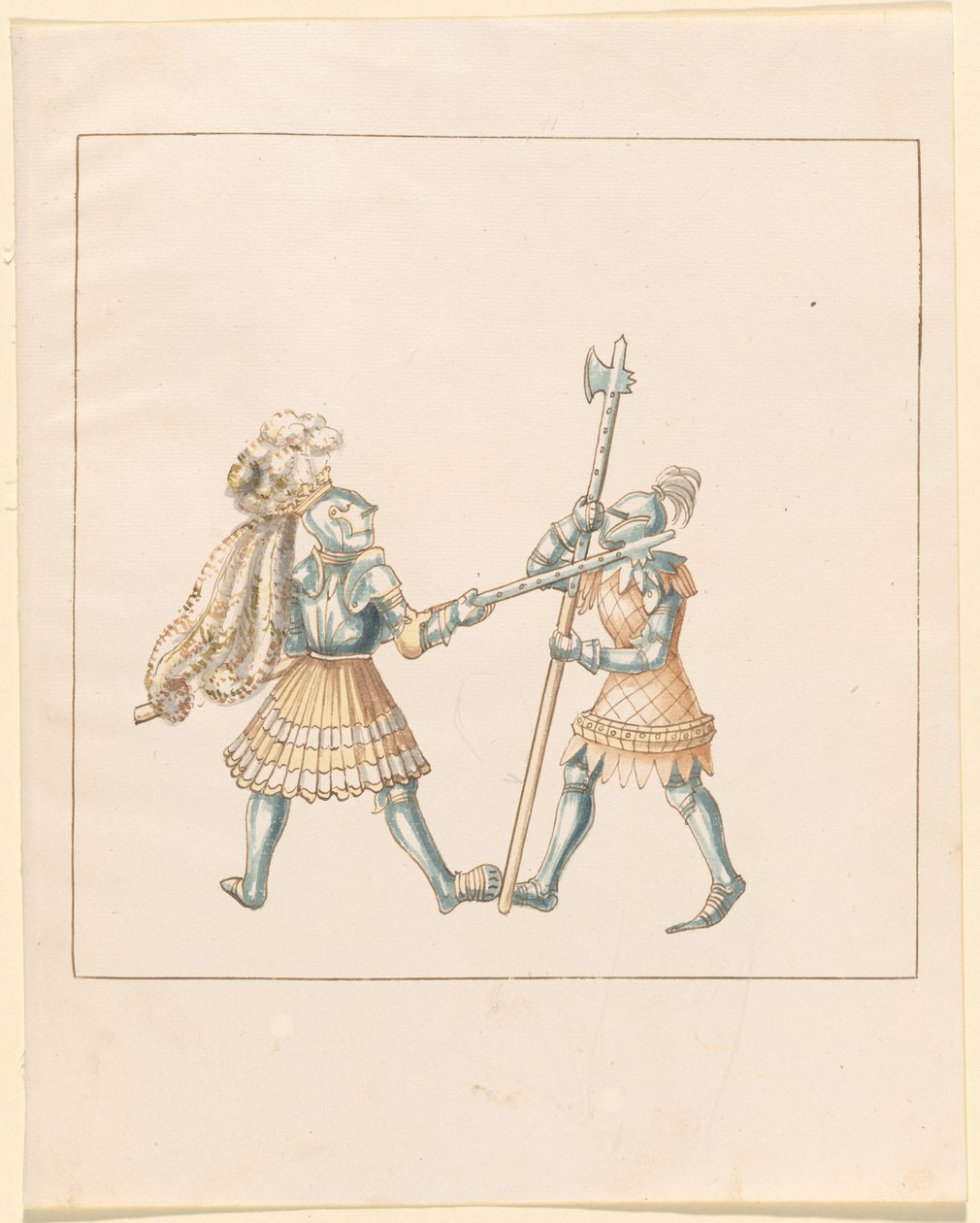 Freydal ، The Book of Jousts and Tournament of Emperor Maximilian I: Combats on Foot (Jousts) (Volume III): Plate 144 بواسطة القرن السادس عشر الألماني