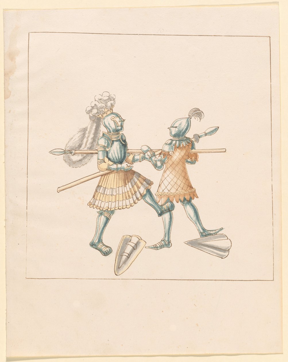 Freydal ، The Book of Jousts and Tournament of Emperor Maximilian I: Combats on Foot (Jousts) (Volume III): Plate 151 بواسطة القرن السادس عشر الألماني