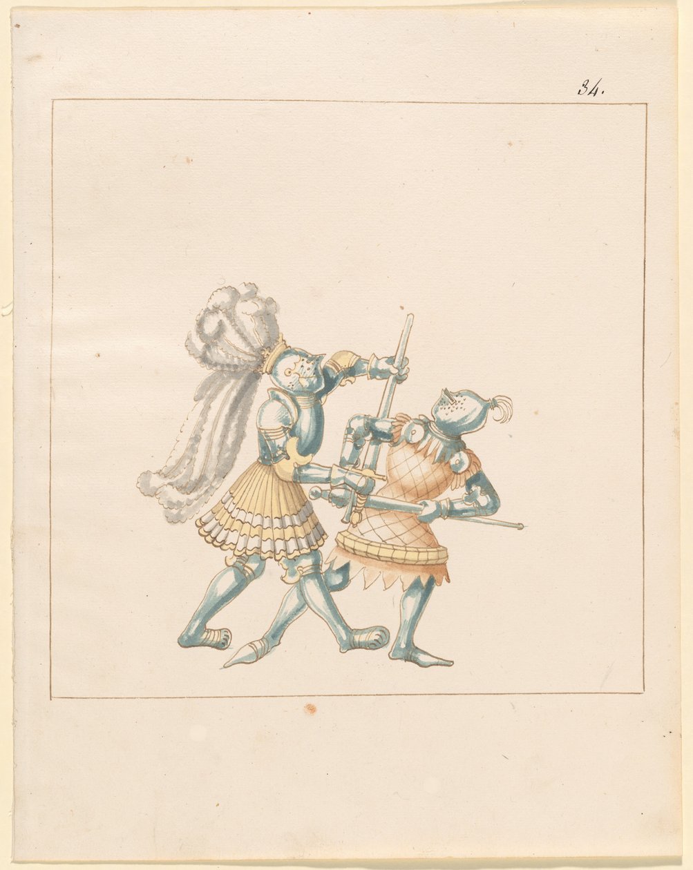 Freydal ، The Book of Jousts and Tournament of Emperor Maximilian I: Combats on Foot (Jousts) (Volume III): Plate 164 بواسطة القرن السادس عشر الألماني