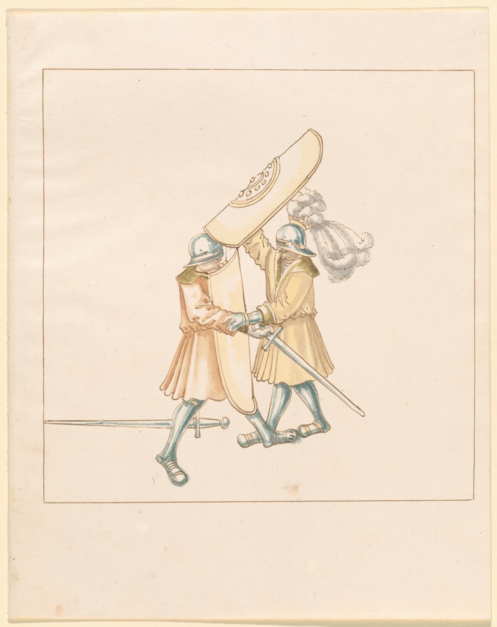 Freydal ، The Book of Jousts and Tournament of Emperor Maximilian I: Combats on Foot (Jousts) (Volume III): Plate 156 بواسطة القرن السادس عشر الألماني