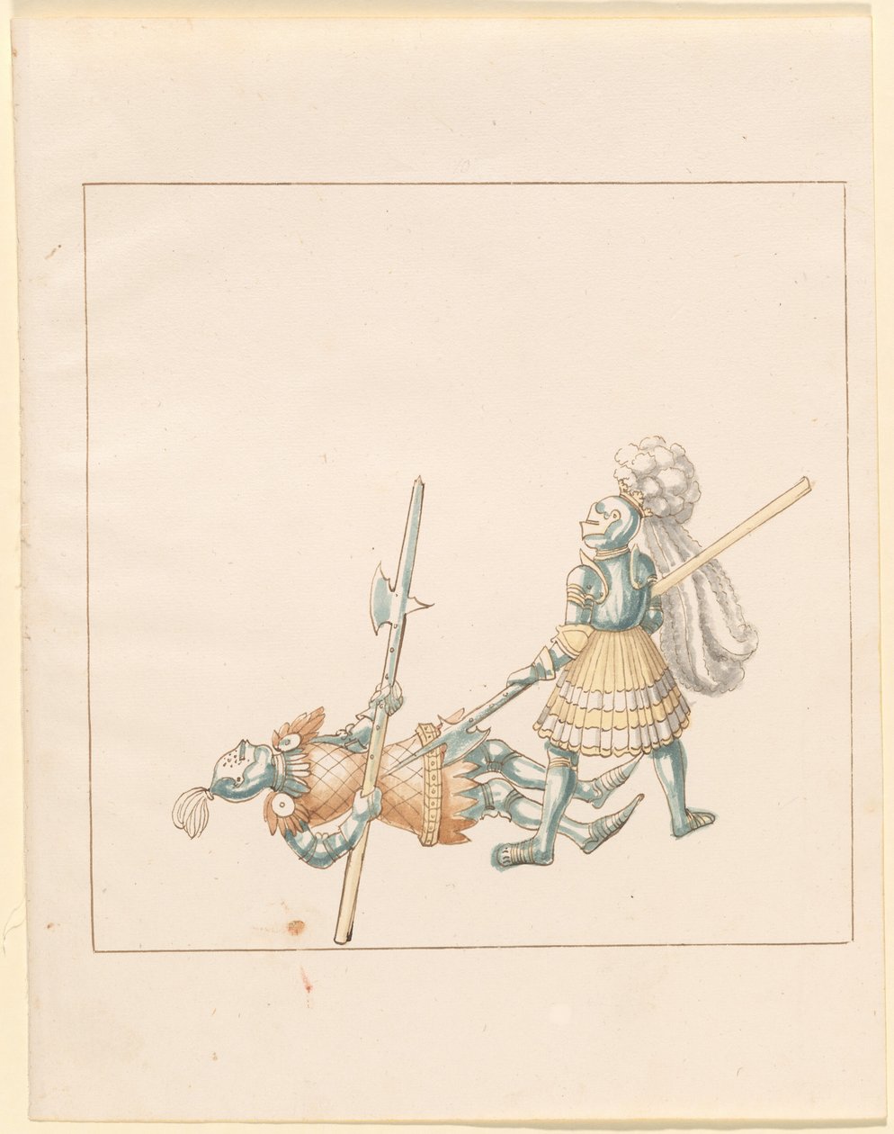 Freydal ، The Book of Jousts and Tournament of Emperor Maximilian I: Combats on Foot (Jousts) (Volume III): Plate 145 بواسطة القرن السادس عشر الألماني