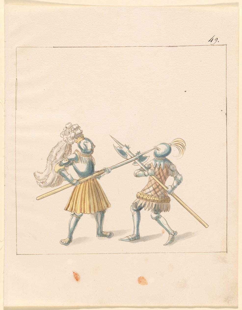 Freydal ، The Book of Jousts and Tournament of Emperor Maximilian I: Combats on Foot (Jousts) (Volume III): Plate 146 بواسطة القرن السادس عشر الألماني