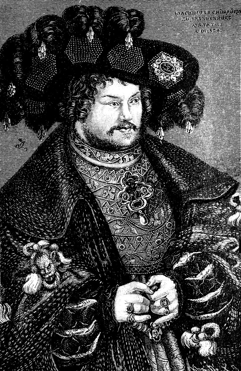 صورة يواكيم الأول نيستور 1484-1535 ، الناخب من نسخة براندنبورغ بعد لوكاس كراناش ر. هـ ، القرن الخامس عشر بواسطة سيد ألماني