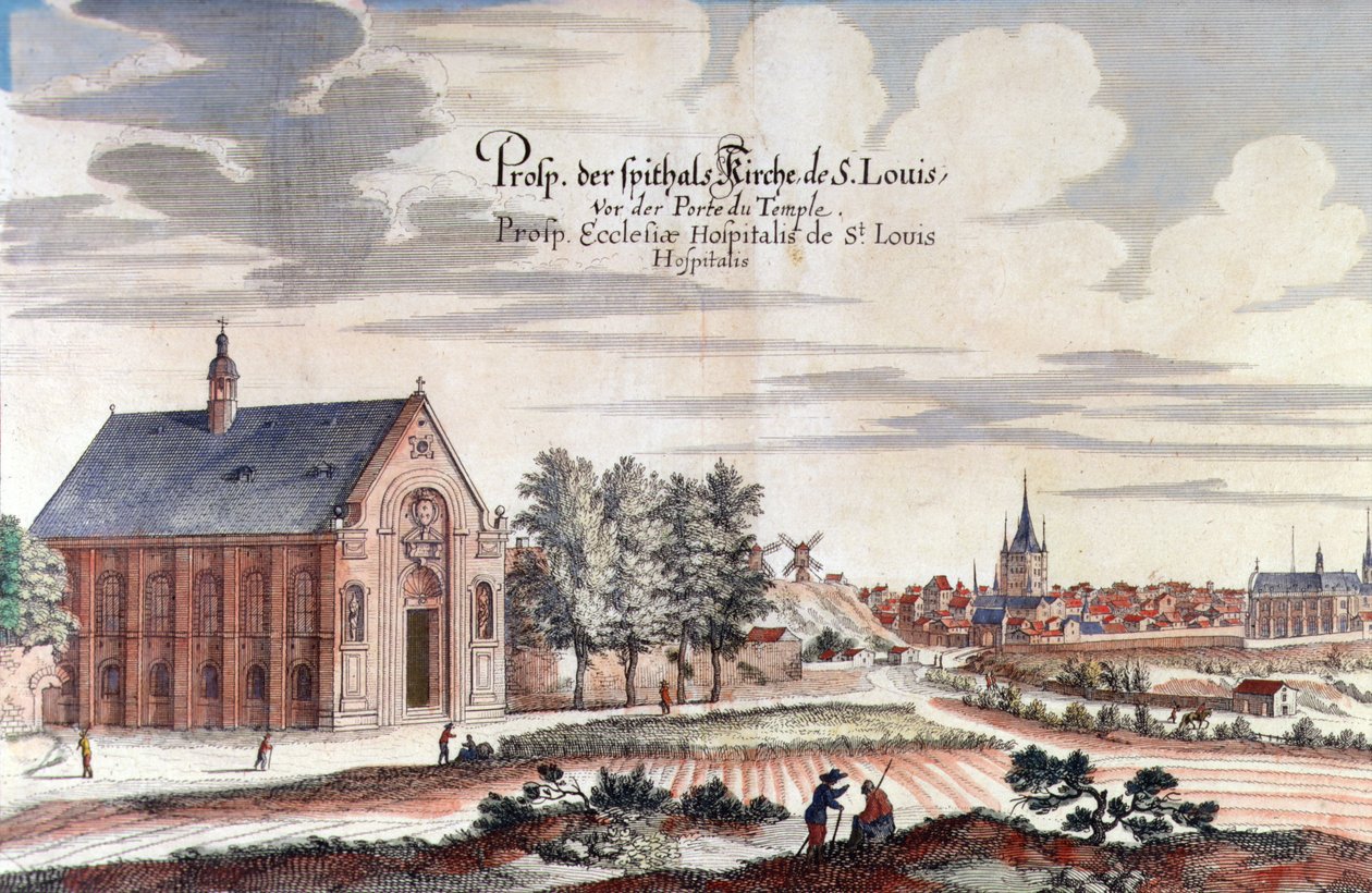 A View of Paris (colour engraving) بواسطة المدرسة الألمانية