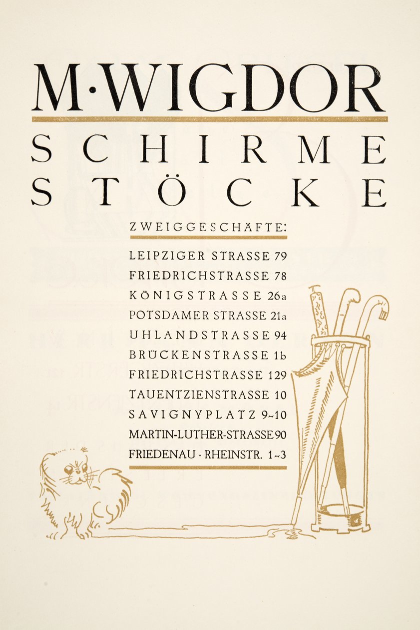 إعلان لـ M. Wigdor ، Umbrella Stores ، من Styl ، Pub 1922 (pochoir print) بواسطة المدرسة الألمانية