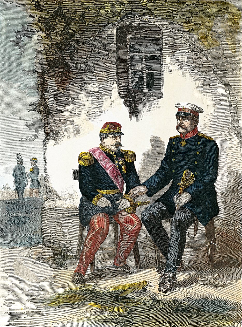Bismarck conversing with Napoleon III after his capture in the Battle of Sedan, September 2 بواسطة المدرسة الألمانية