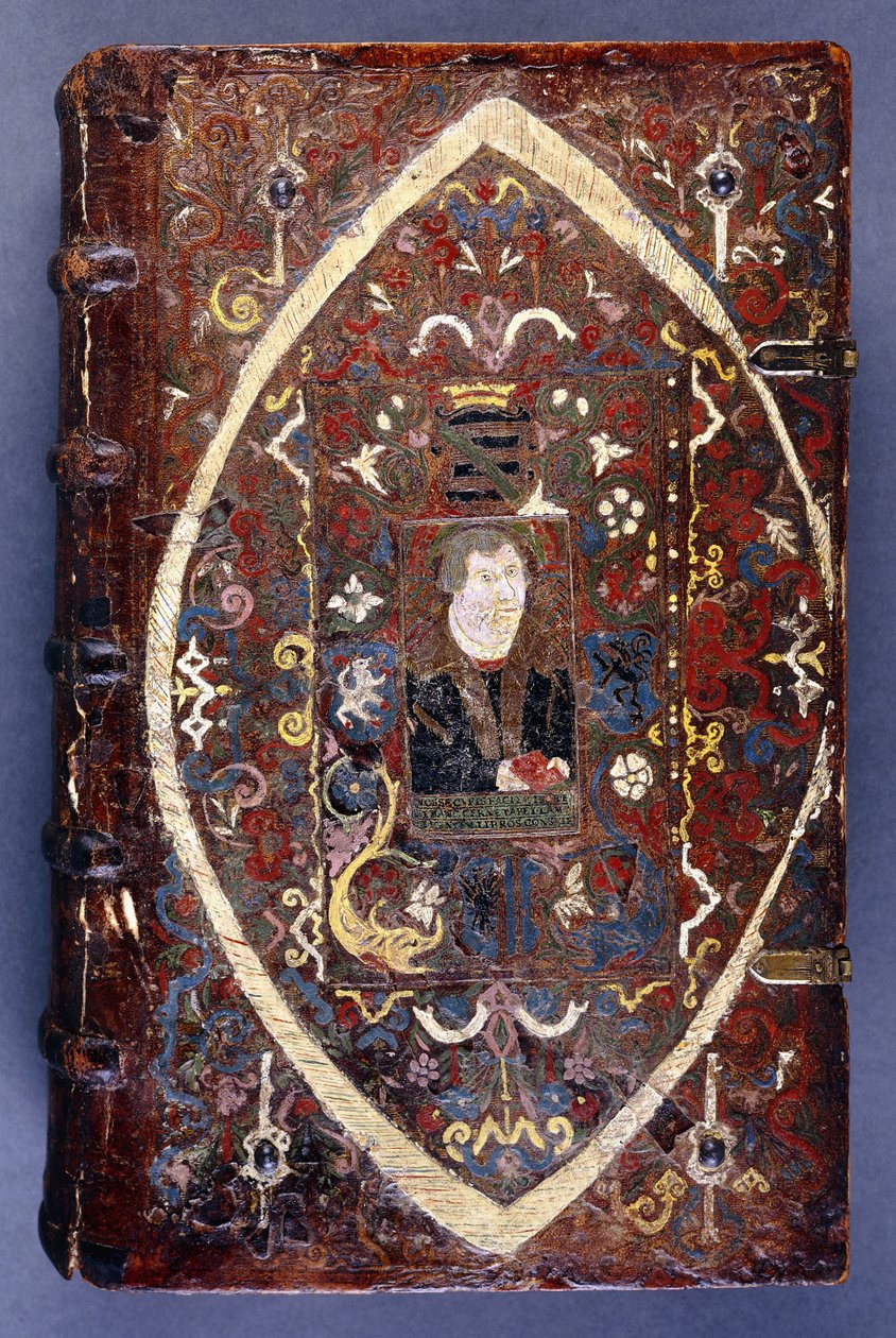 غلاف كتاب عليه صورة مارتن لوثر (1483-1546) بواسطة المدرسة الألمانية