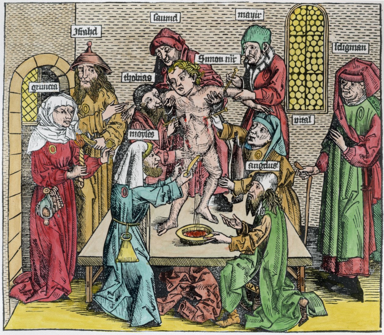 الختان ، من "Liber Chronicarum" بواسطة هارتمان شيدل (1440-1514) (تلوين لاحق) بواسطة المدرسة الألمانية