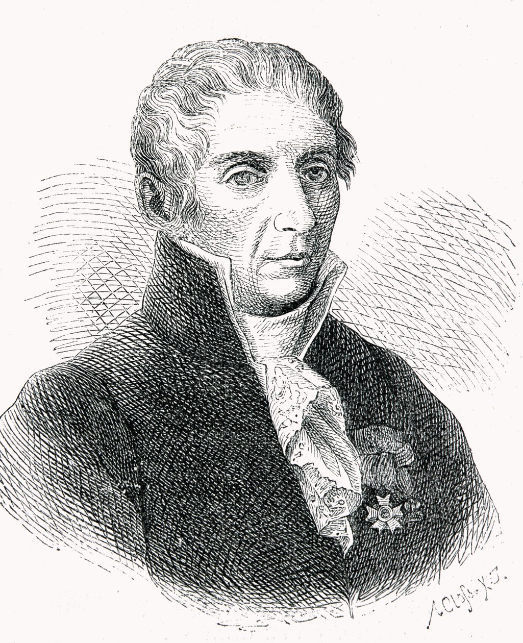 الكونت اليساندرو فولتا (1745-1827) منقوش بواسطة أدولف كلوس (1840-1894) بواسطة المدرسة الألمانية