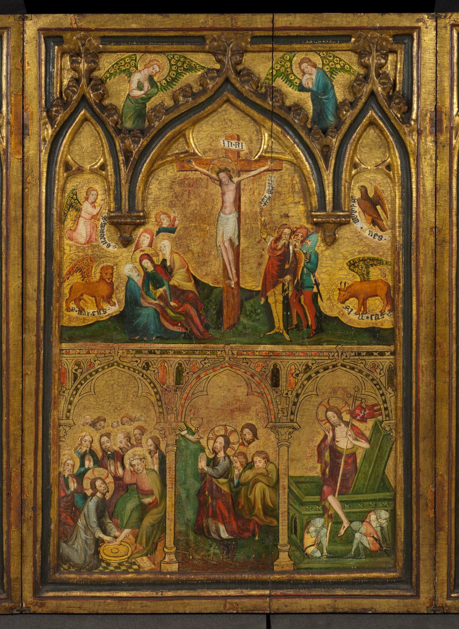 Crucifixion triptych (المعروف سابقًا باسم Estouteville Triptych) (اللوحة المركزية) ، حوالي 1374 (تمبرا على اللوحة) بواسطة المدرسة الألمانية
