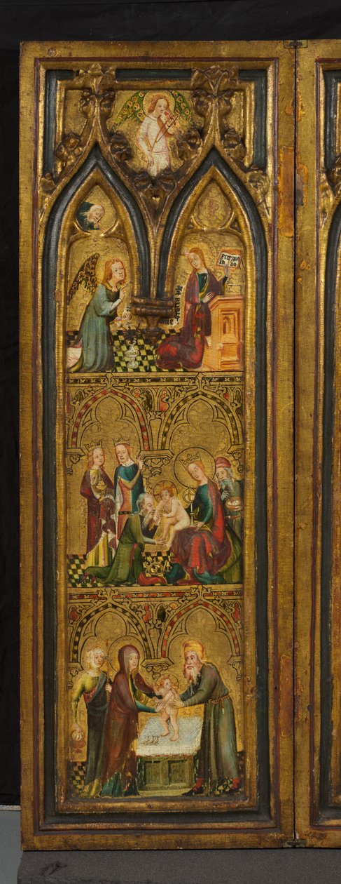 Crucifixion triptych (المعروف سابقًا باسم Estouteville Triptych) (الجناح الأيسر) ، حوالي 1374 (تمبرا على اللوحة) بواسطة المدرسة الألمانية