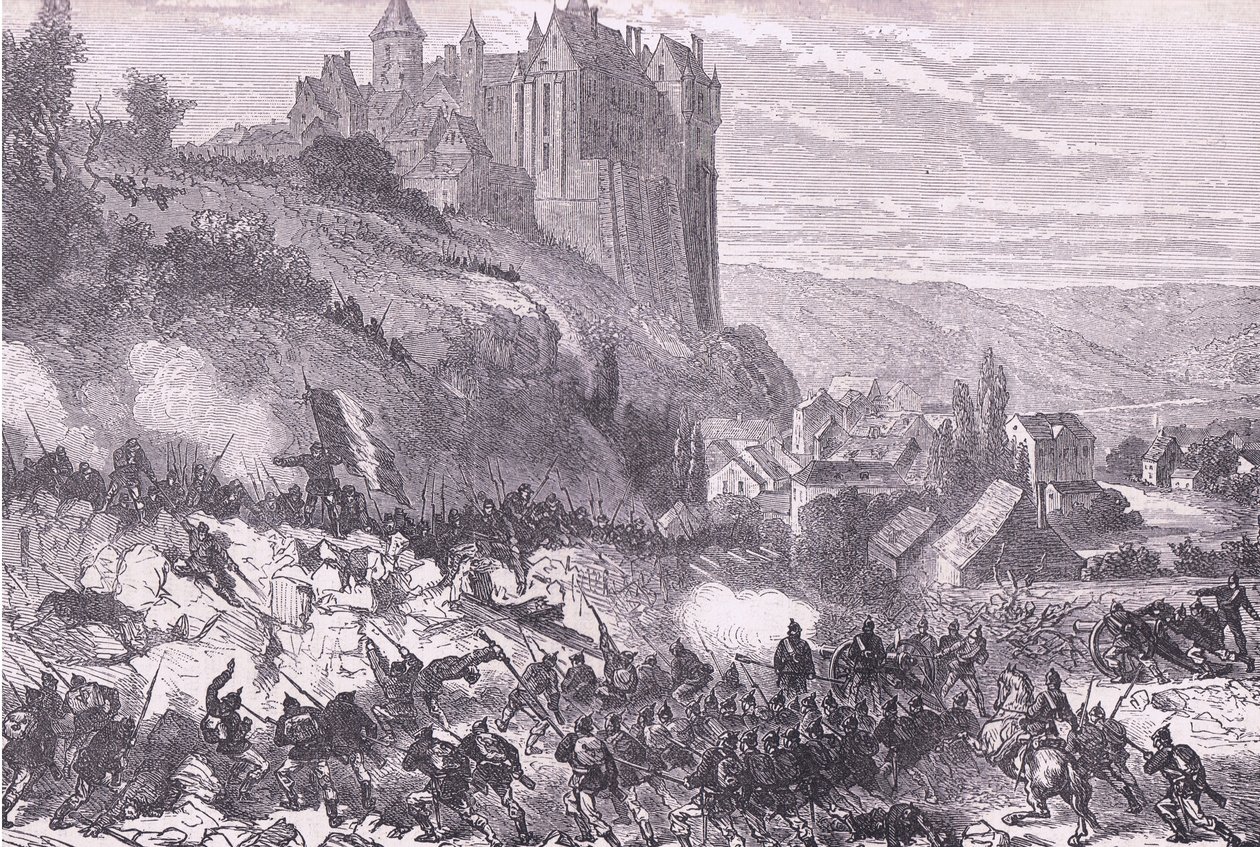 Defence of Chateaudun, Cassells History of the War between France and Germany published by Cassell and Company Limited, c.1890 (litho) بواسطة المدرسة الألمانية