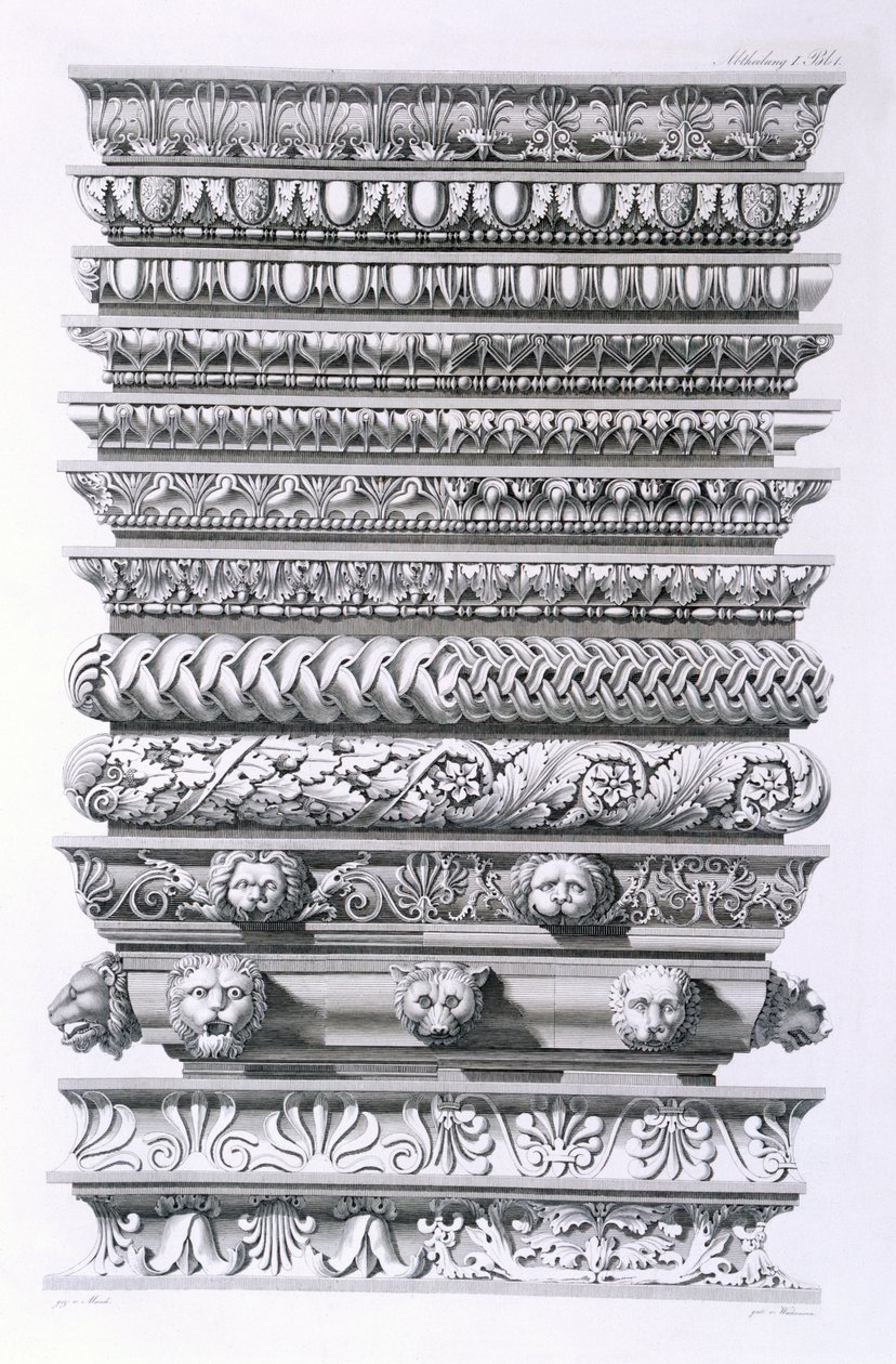 تصاميم للأفاريز ، 1856 بواسطة المدرسة الألمانية