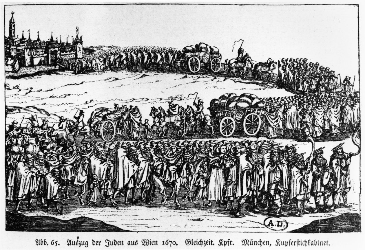 طرد اليهود من فيينا ، 1670 بواسطة المدرسة الألمانية