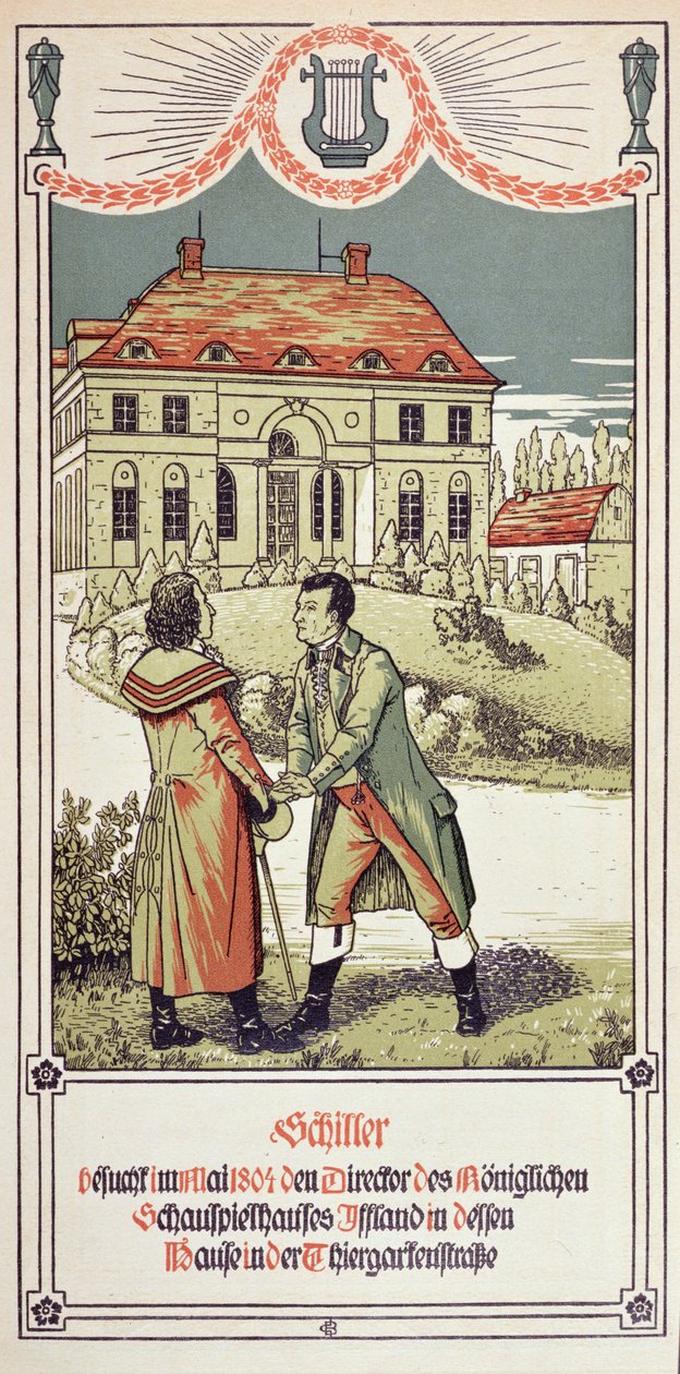 فريدريش فون شيلر (1759-1805) يزور مدير المسرح الملكي في برلين في مايو 1804 ، 1906 بواسطة المدرسة الألمانية