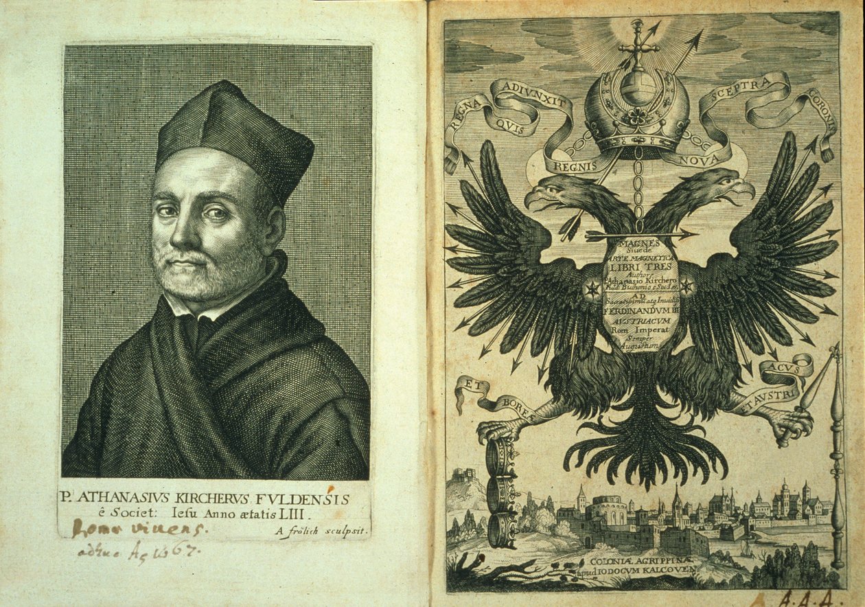 صورة لأعمال المغناطيس أو الفن المغناطيسي بواسطة Kircher الثلاثية ، 1643 بواسطة المدرسة الألمانية