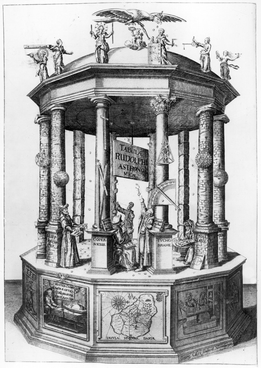 صورة لواجهة The Rudolphine Tables التي كتبها يوهانس كيبلر ، نُشرت عام 1627 بواسطة المدرسة الألمانية