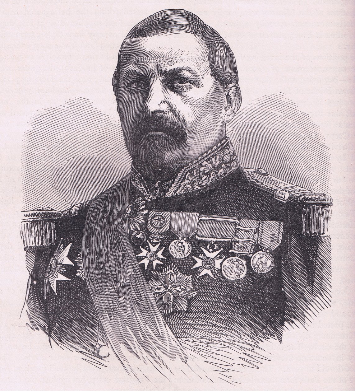 الجنرال فينوي ، تاريخ الحرب بين فرنسا وألمانيا Cassells الذي نشرته شركة Cassell and Company Limited ، c1890 (litho) بواسطة المدرسة الألمانية