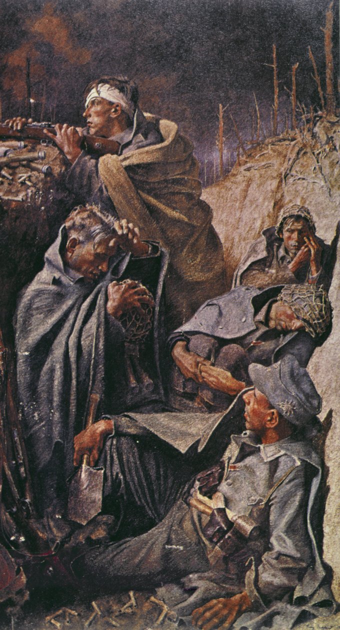 الجنود الألمان في خندق على الجبهة الروسية ، 1942-1944 بواسطة المدرسة الألمانية