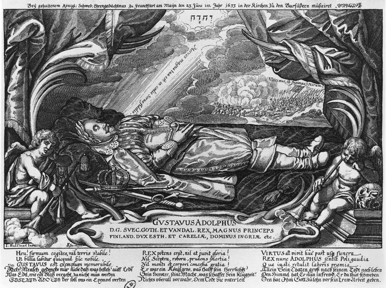 غوستافوس أدولفوس الثاني (1594-1632) ملك السويد ، على فراش الموت ، 1633 بواسطة المدرسة الألمانية