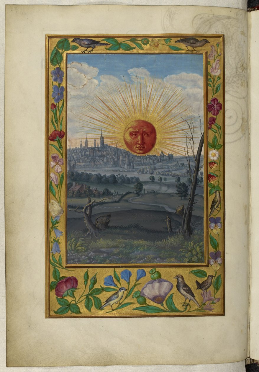 Harley 3469 f.33v The Sun ، رسم توضيحي من "Splendor Solis" بواسطة المدرسة الألمانية
