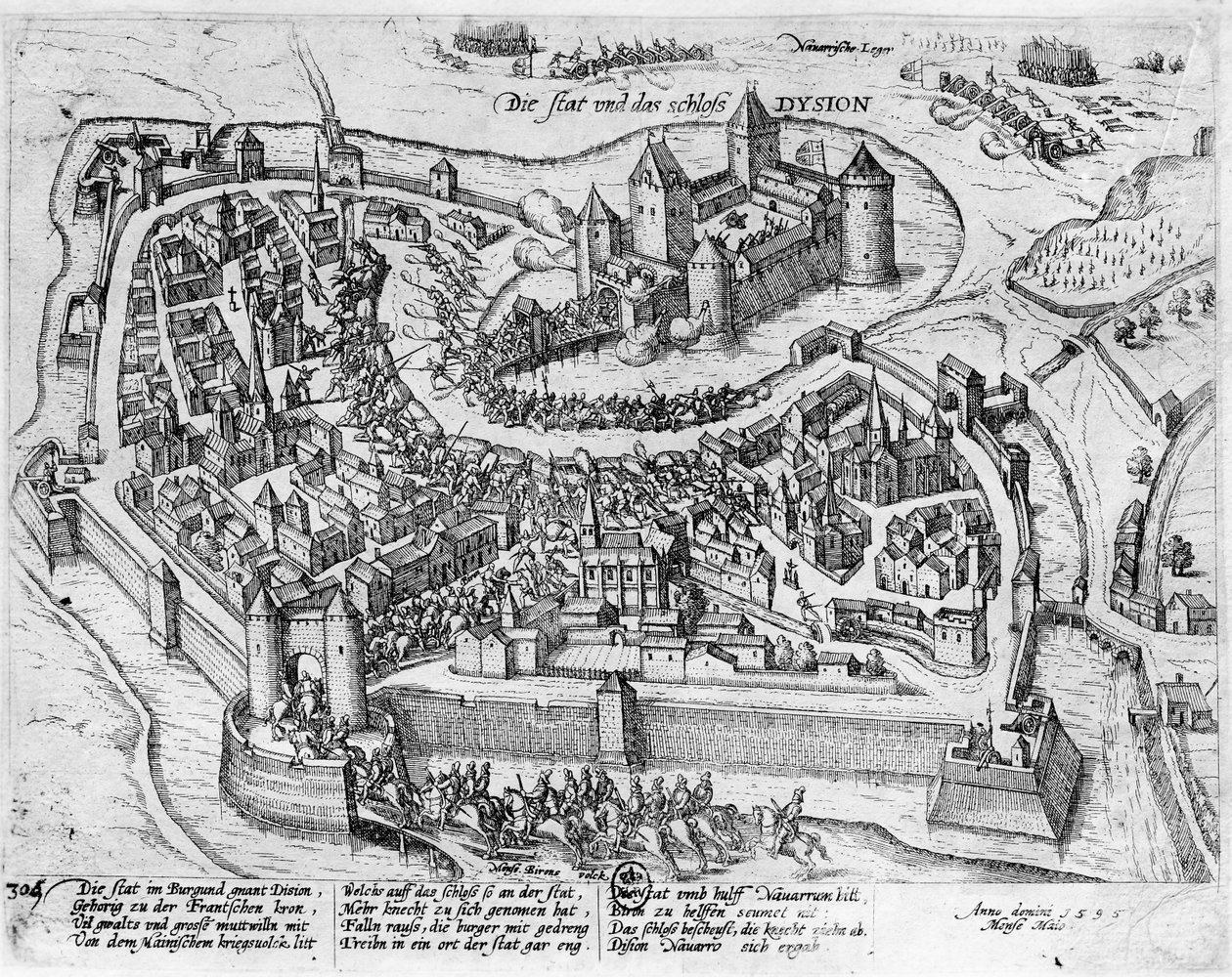 هنري الرابع (1553-1610) يدخل ديجون ، بعد فوزه في Fontaine-Francaise على الإسبانية ، 5 يونيو 1595 بواسطة المدرسة الألمانية