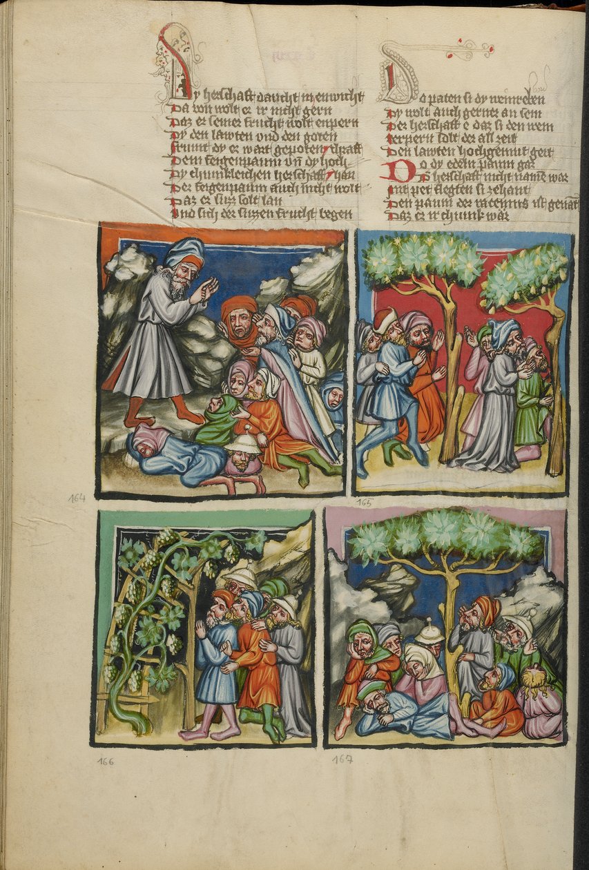 إضاءات من Weltchronik Ms 33 fol. 135 فولت ، 1400-10 (تمبرا ، طلاء ذهبي وفضي ، حبر على ورق) بواسطة المدرسة الألمانية